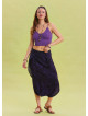 Purple Bohemian Shalwar with Elastic Waist and Low Crotch 4543